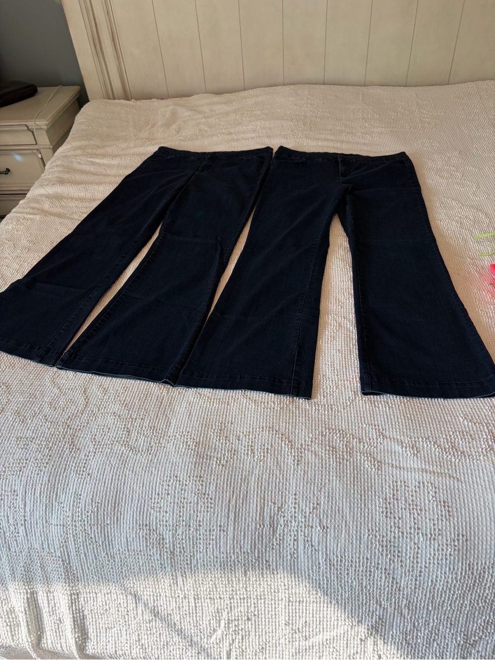 Maurices Dark Wide-Leg Flare Jeans - Classic Dark Denim Trousers Size 13/14R